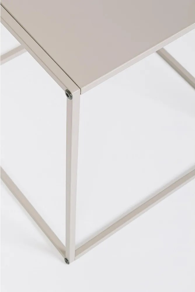 Bézs fém dohányzóasztal szett 2 db-os 38x38 cm Alrik – Yes Everyday