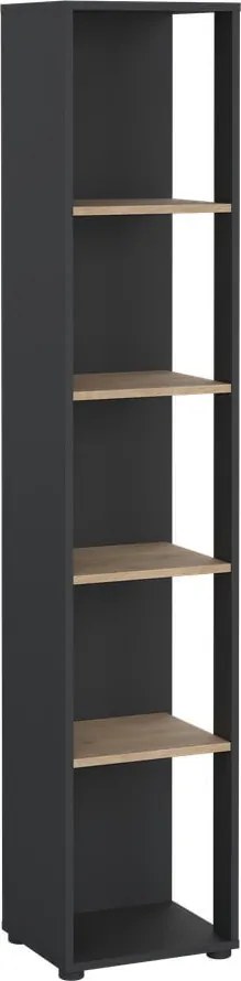 Polcos tároló könyvespolc 36x36x180cm fekete KH09-1