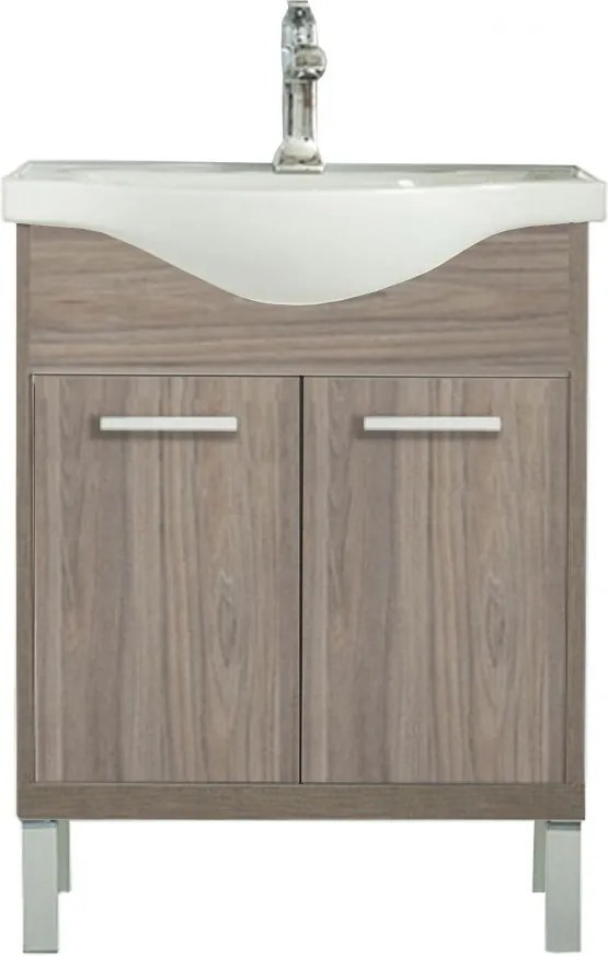 Nerva 65 cm-es bútorhoz alsószekrény, mosdóval, Rauna szil