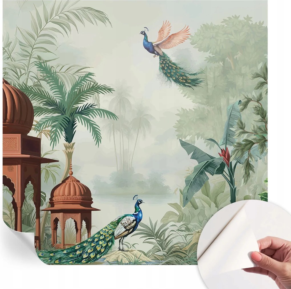 Öntapadós Dekoratív Fotótapéta Hálószobába Páva kertek 250x250 cm