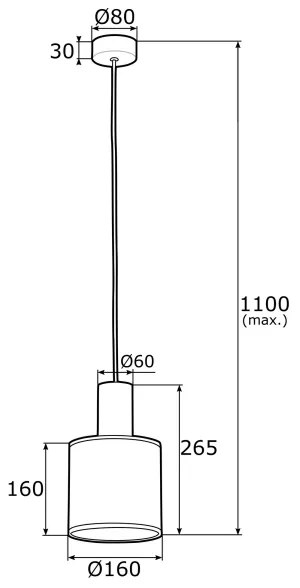 Argon 4248 - Csillár zsinóron HERMAN 1xE27/15W/230V sárgaréz/fekete