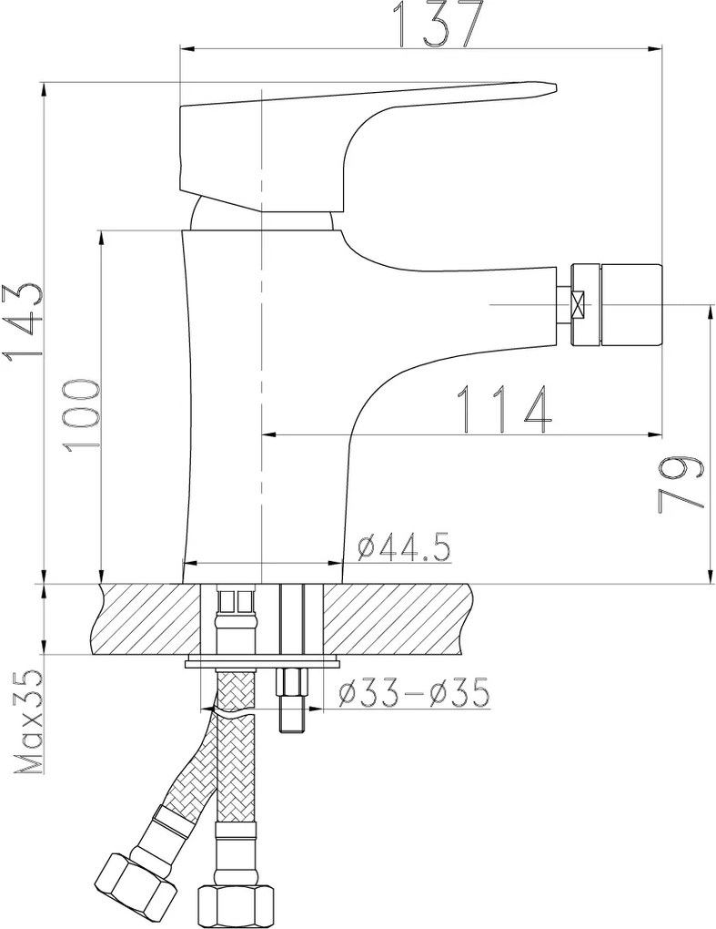 Novaservis Titania Nice bidé csaptelep hulladékkészlettel, króm, 97011,0