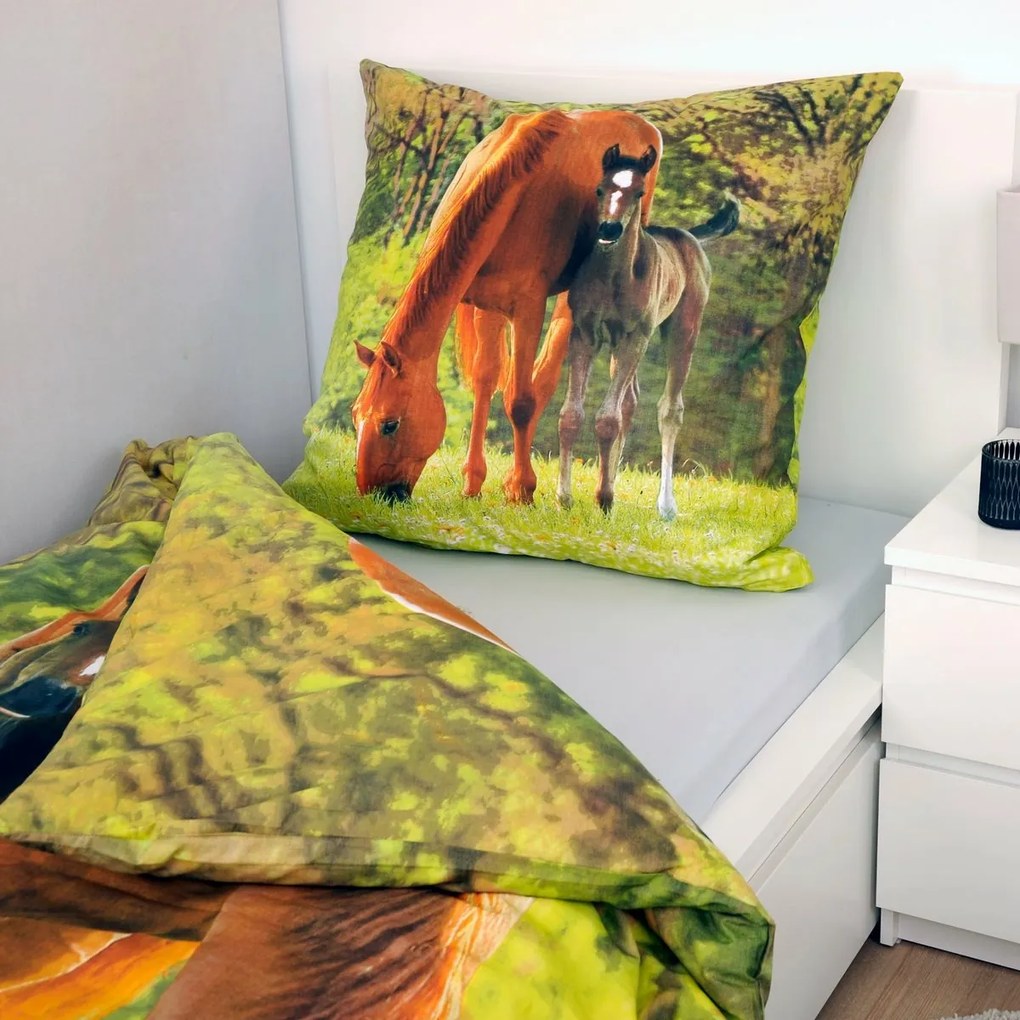 Herding Gyermek pamut ágynemű Horse , 135 x 200cm, 80 x 80 cm