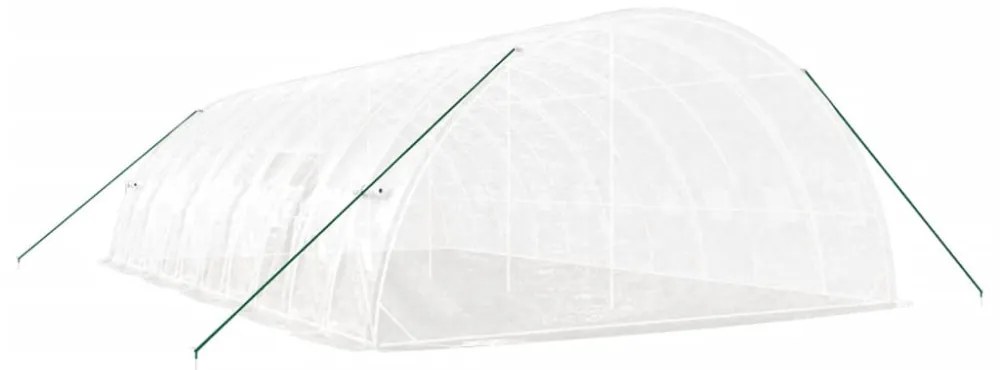 fehér acélvázas melegház 60 m² 10 x 6 x 2,85 m