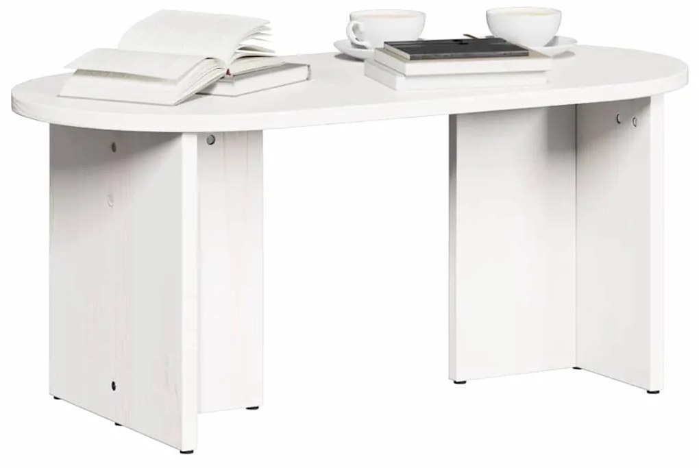 Dohányzóasztal Fehér 80 x 39.5 x 35 cm Tömör fenyőfa
