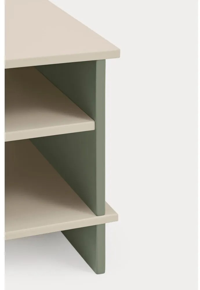 Zöld-krémszínű éjjeliszekrény Inari – Teulat