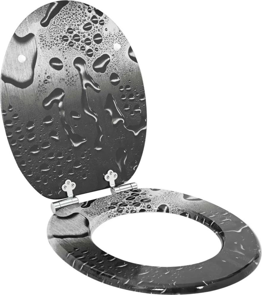 Lágy záródású WC ülőke 2 pcs Szürke 44 x 38 cm MDF lap