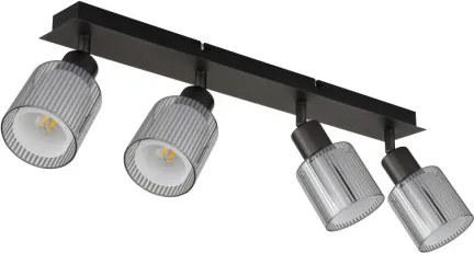 Globo 54456-4 Mennyezeti lámpa, matt fekete fém, krómozott/fehér üveg, HxSzxM: 560x80x186 mm, 4xE14 25W 230V izzók nélkül