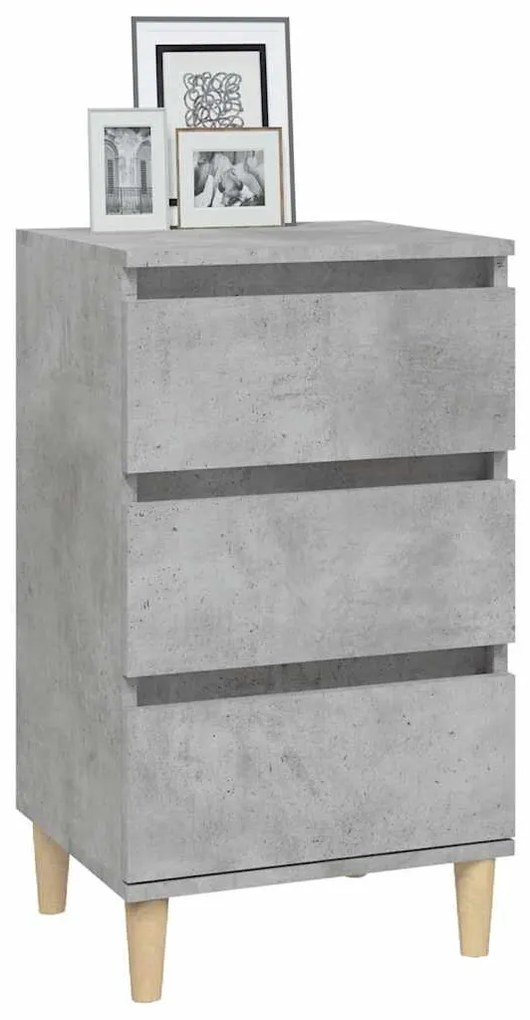 Betonszürke szerelt fa éjjeliszekrény 40x35x70 cm
