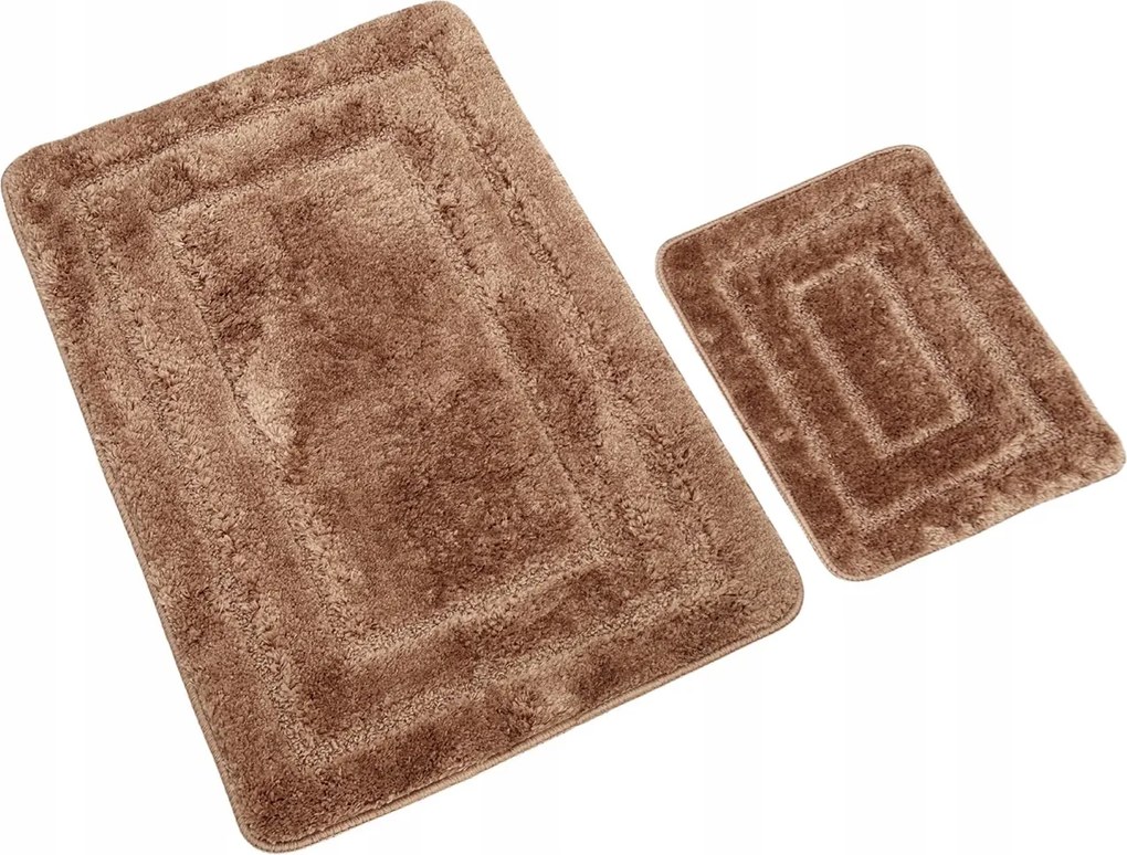 Fürdőszobaszőnyeg 2 részes Alor Euromat bolyhos barna