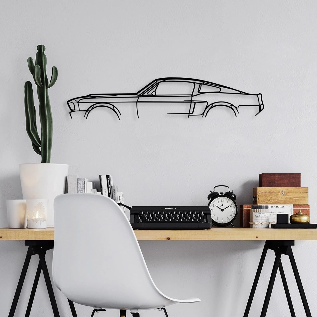 Fém fali dekoráció, 1967 Ford Mustang Shelby GT500 Silhouette