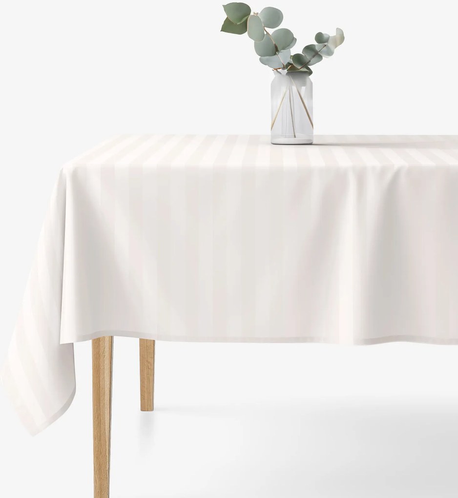 Goldea ünnepi damaszt szögletes terítő - krémszínű csíkos 100 x 100 cm