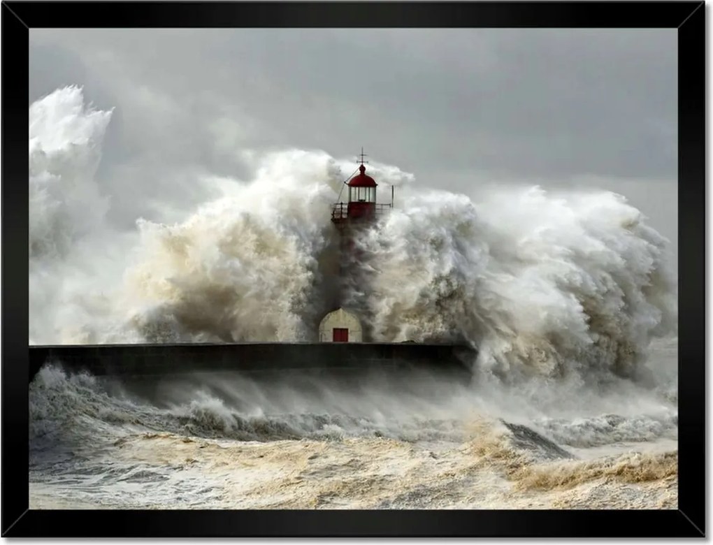 Poszterek keretben 40x30 Világítótorony Vihar