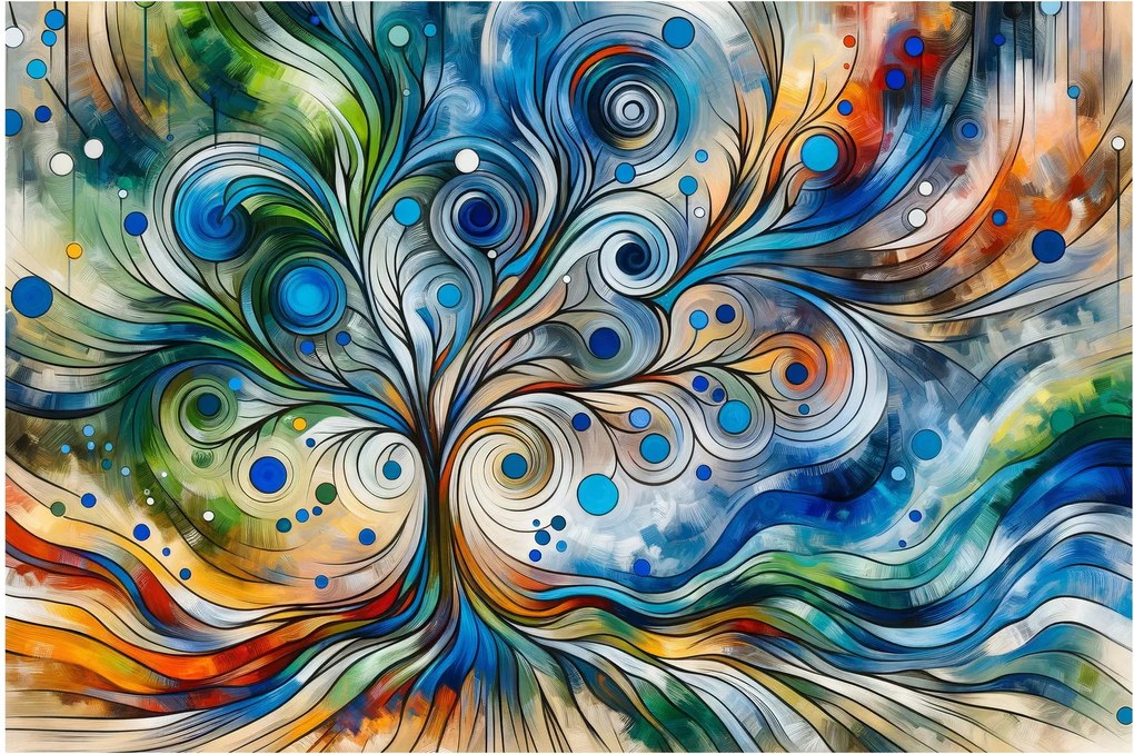 Kép – Színes energikus fa (90x60 cm)
