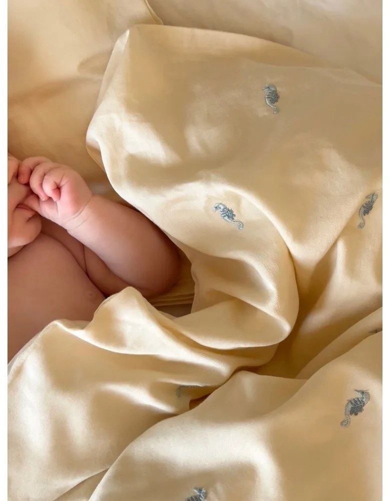 Világossárga bio pamut gyerek ágyneműhuzat babaágyhoz 70x100 cm Sea Garden – Cam Cam Copenhagen