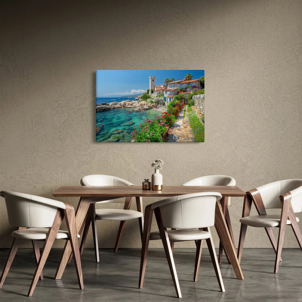 Kép - Festői tengerparti falu (90x60 cm)