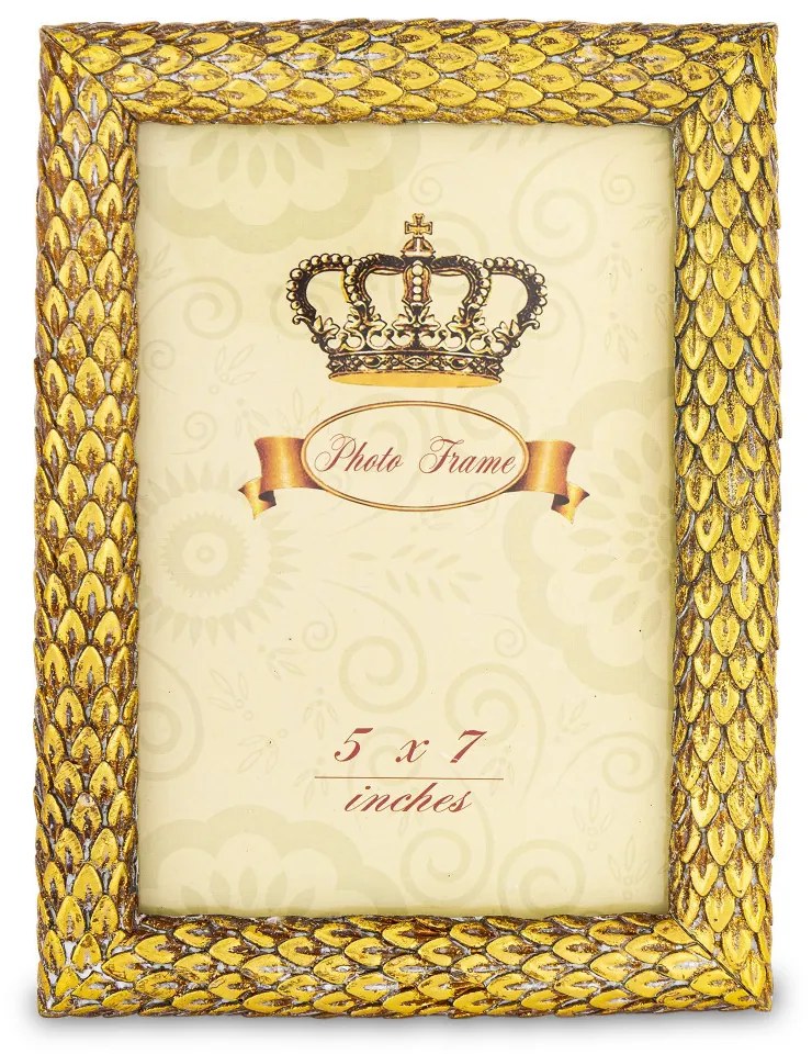 Palotakertek design barokkos aranysárga szögletes műanyag képkeret 21,5x15x12-2cm