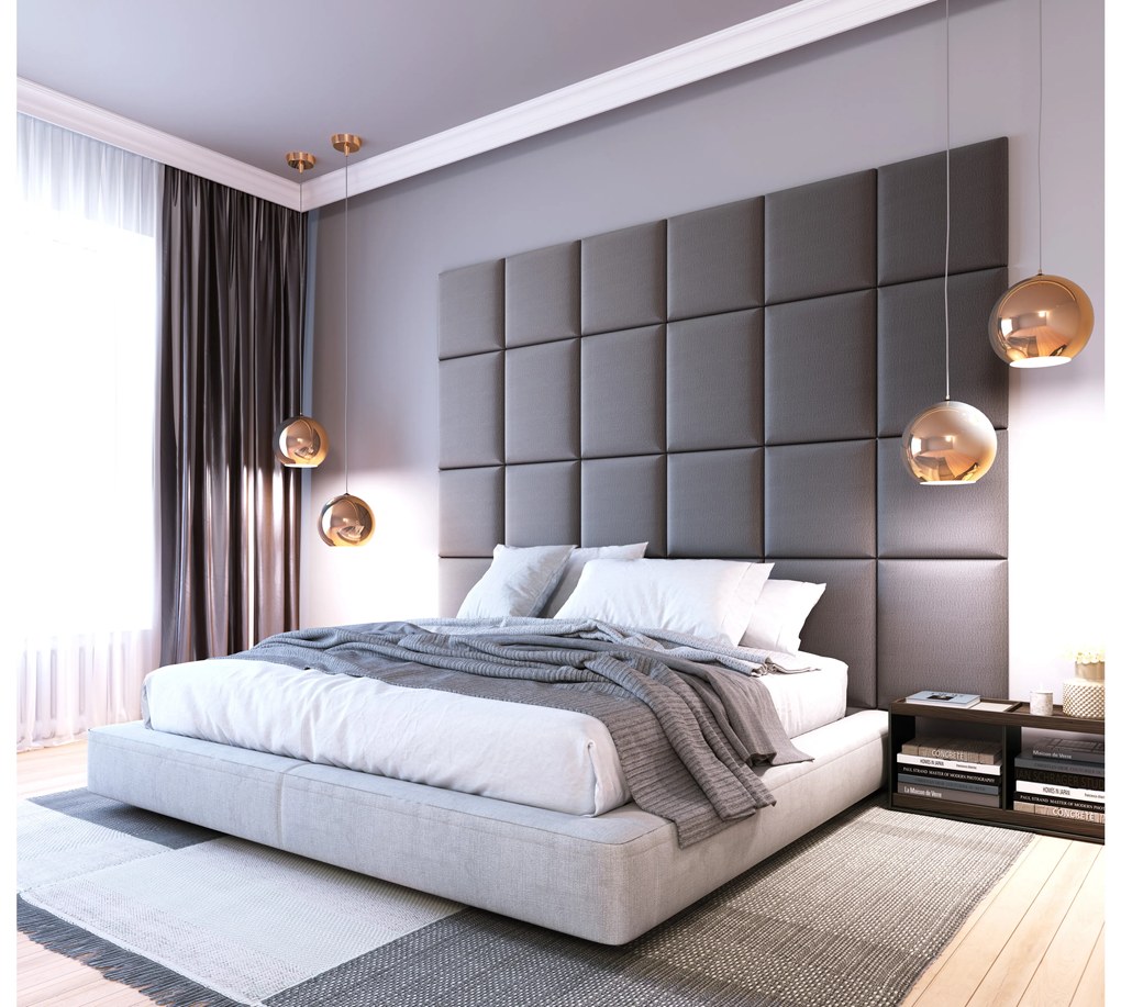 Kárpitozott panel 24 db.  Quadra 240x180 cm (szürke). 1052018
