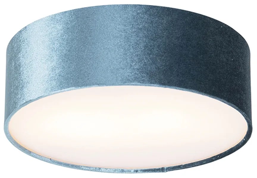 Modern mennyezeti lámpa kék 30 cm arany belsővel - Drum