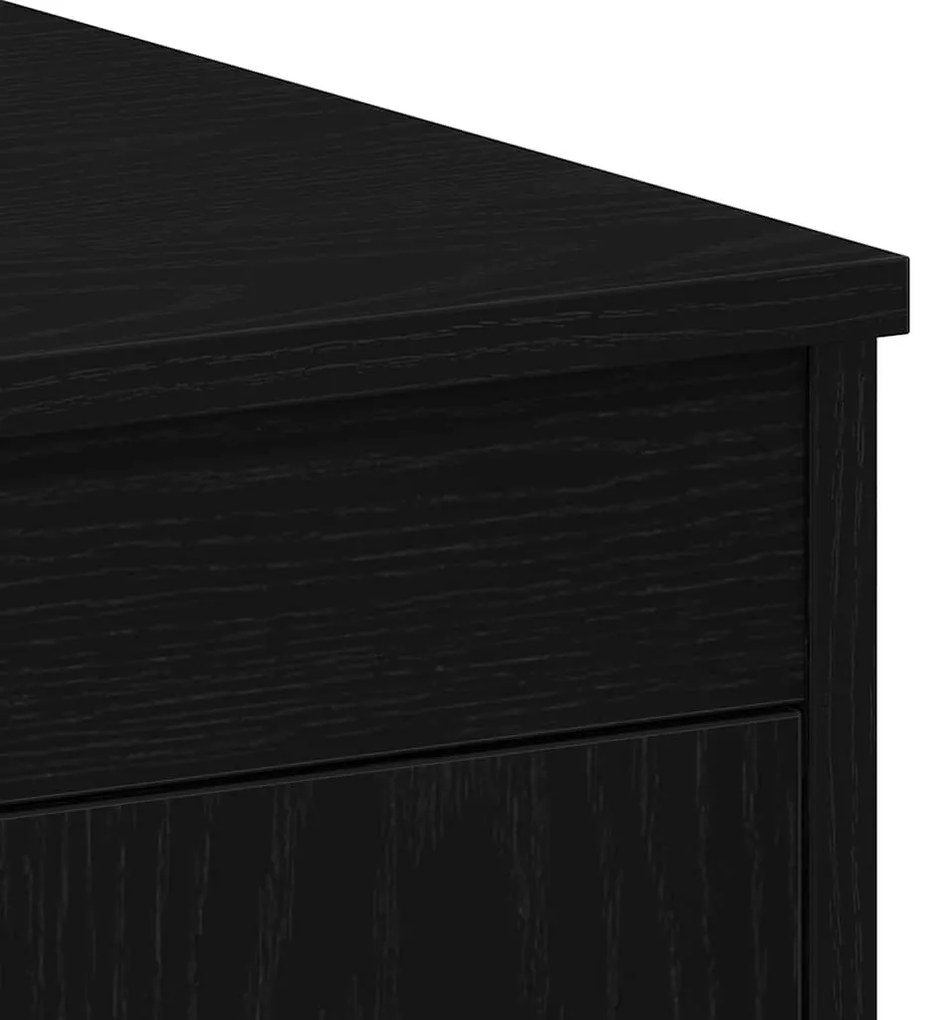 vidaXL Asztal tárolóval Fekete tölgy 100 x 50 x 76 cm Faanyag