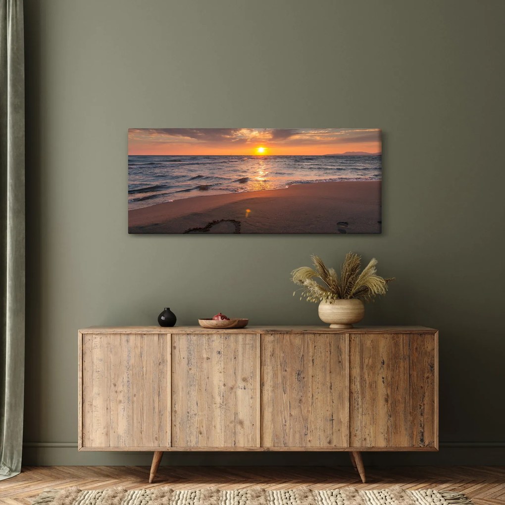 Egy szív képe a homokban (120x50 cm)