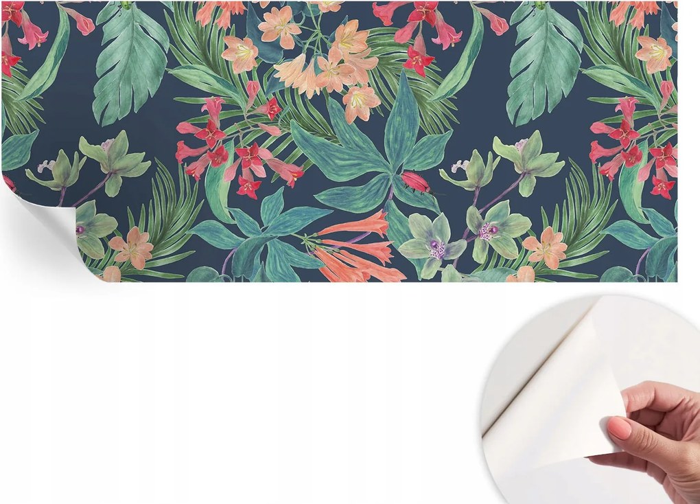 Matt öntapadós fotótapéta Falra Trópusi virágok 250x104 cm
