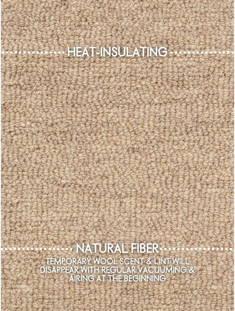 Natúr színű kézi szövésű gyapjú kerek szőnyeg ø 160 cm Puristic Knots – Elle Decoration