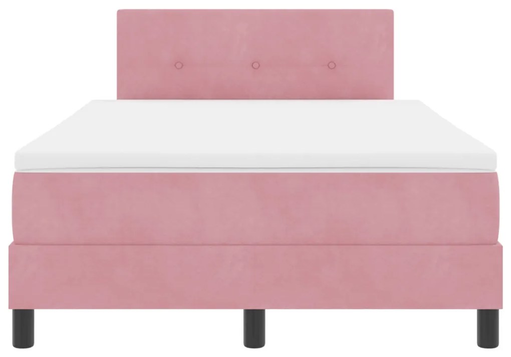 Box Spring Ágy Matracokkal Rózsaszín 120x200 cm Bársonyos