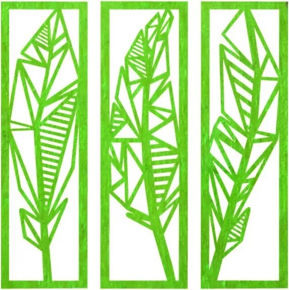 Modern háromrészes festmény banánlevelekről - MUSACEAE