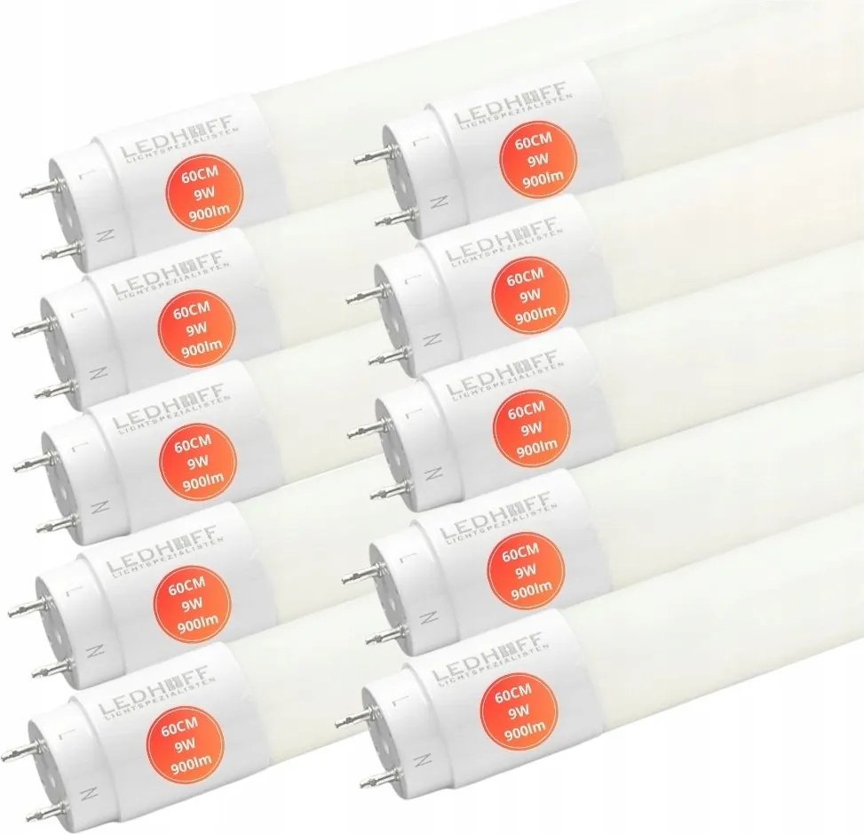 Led fénycső 60cm Lineáris cső 9W 18W szín Semleges erős fény x10