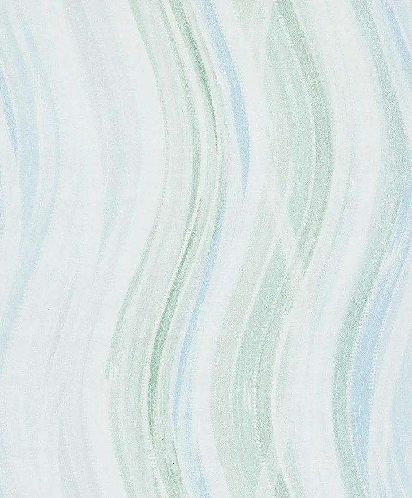 Hullámos Tapéta Zöld-kék Vinil Flizelin Pasztell Tapéta