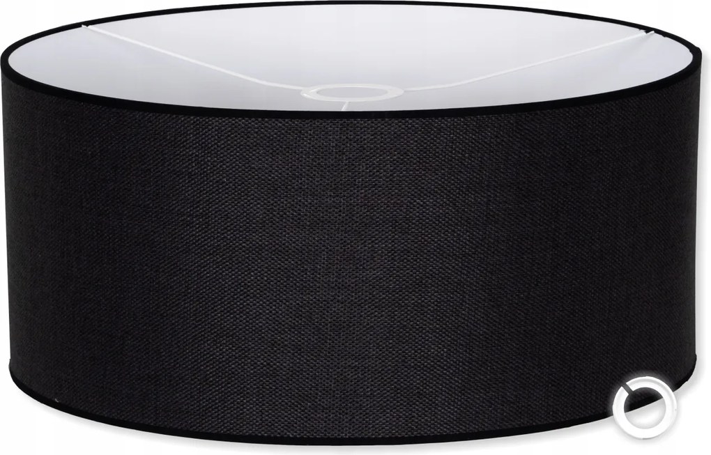 Lámpabúra Henger 40 cm Lámpabúra Csillár Fekete Vászon E27 e14 Plafon Len