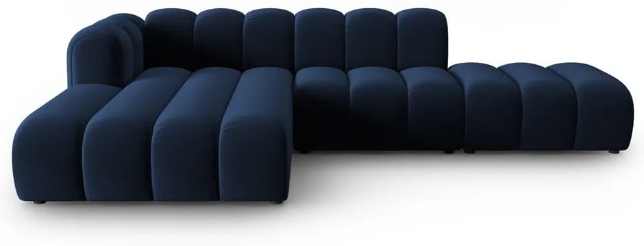 Sötétkék sarokkanapé (bal oldali) Lupine – Micadoni Home