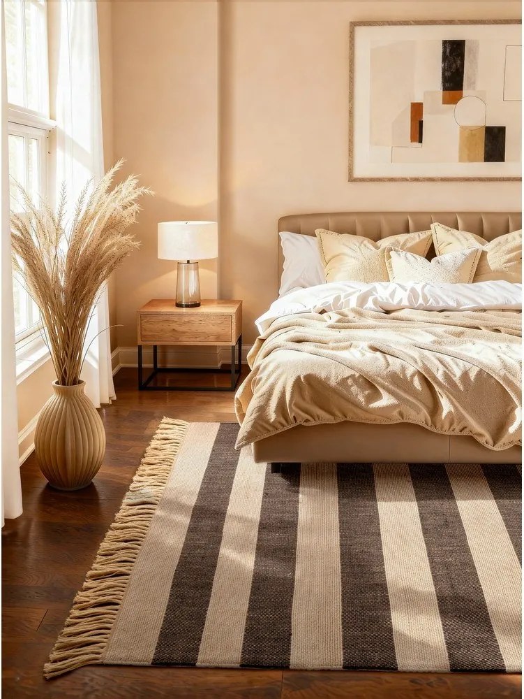 Fekete-krémszínű kétoldalas-kézi szövésű juta szőnyeg 160x230 cm Playa – Hanse Home