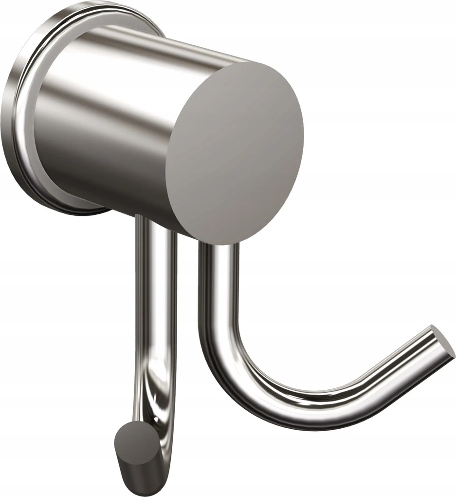 Fürdőszobai törölközőtartó 2 kampós fényes