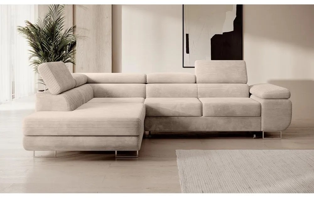 Sarokkanapé Stiletto (B) (sötét bézs + ezüst). Akció -15%. 1099704