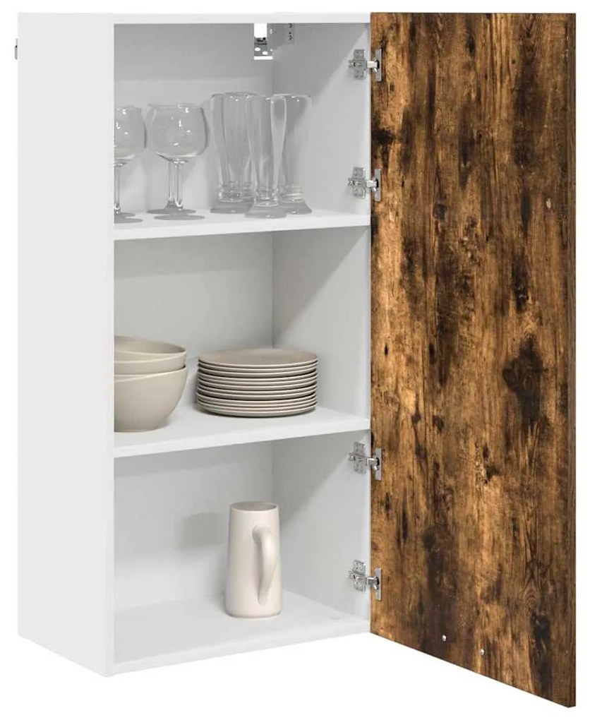 Függő szekrény Riga Füstölt tölgy és fehér 50 x 31 x 100 cm