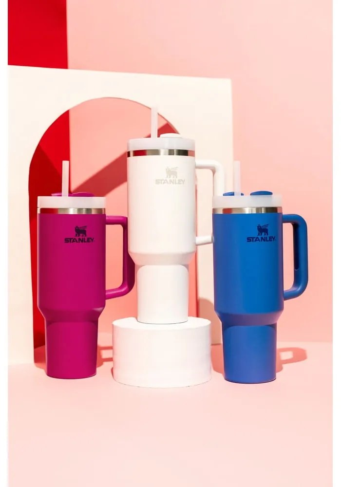 Fehér rozsdamentes acél termosz szívószállal 1,18 l Quencher H2.0 FlowState Tumbler Frost – Stanley