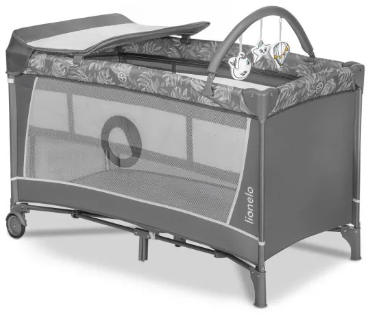 Lionelo - Utazóágy FLOWER Grey Stone