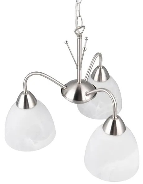 Fehér-ezüstszínű függőlámpa üveg búrával ø 43 cm Dobby – Trio