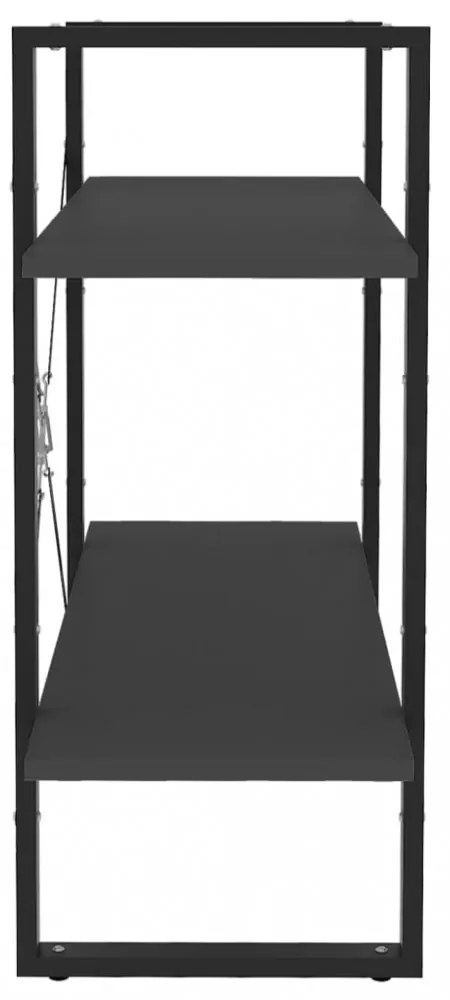 2-szintes szürke szerelt fa könyvszekrény 80 x 30 x 70 cm