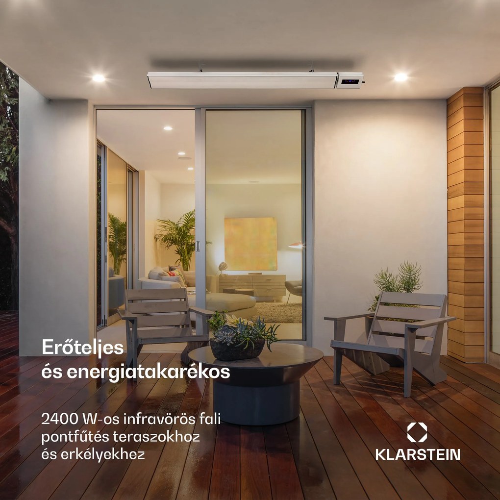 Blumfeldt Cosmic Beam Smart 24, infravörös hősugárzó, 2400 W, vezérlés applikáción keresztül, fehér