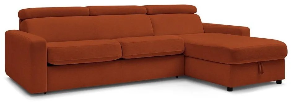 Téglavörös kinyitható sarokkanapé (variálható) Monaco – Bobochic Paris