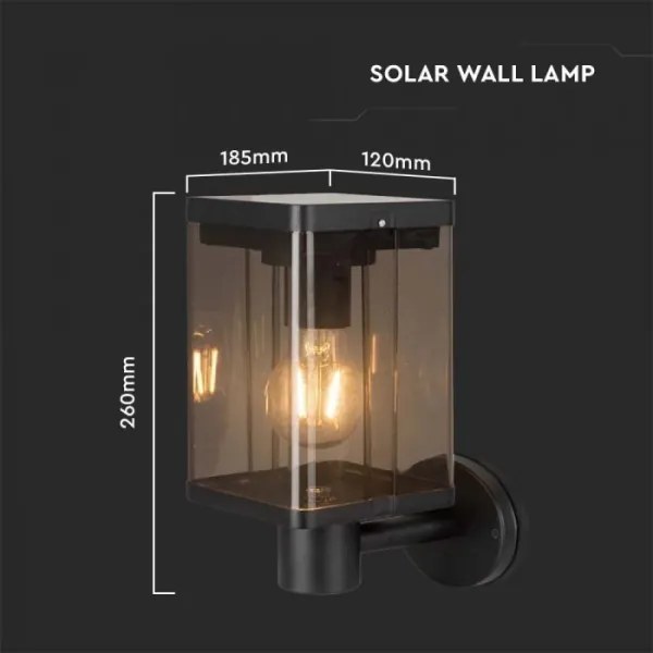 LED kültéri napelemes fali lámpa szenzorral LED/2,5W/3,7V 3000K IP54