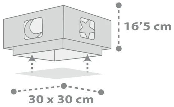 Dalber 63236E - Gyermek mennyezeti lámpa MOONLIGHT 2xE27/60W/230V szürke