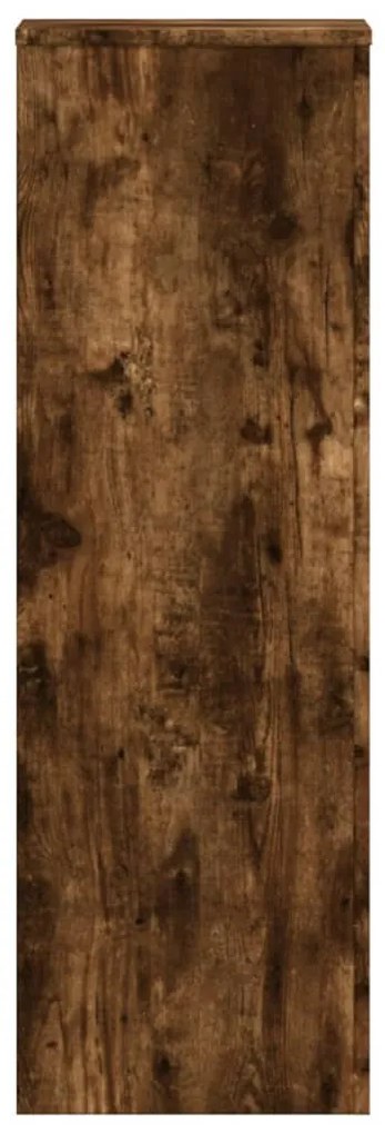 füstös tölgy színű szerelt fa növényállvány 33 x 33 x 100 cm