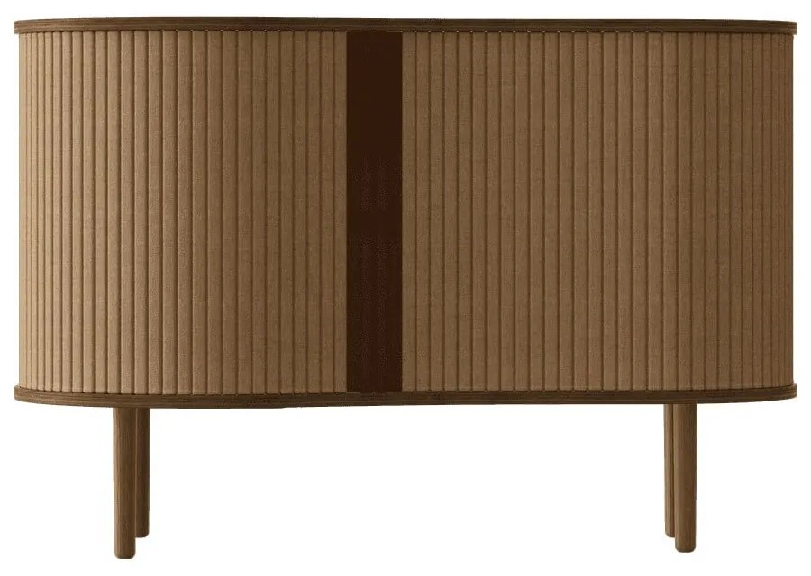 Barna-világosbarna komód tolóajtóval, tölgyfa dekorral 100x67x50 cm Audacious – UMAGE