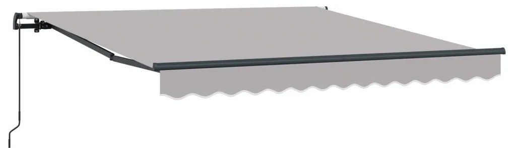 Világosszürke Manuális Behúzható Napellenző 350x250 cm