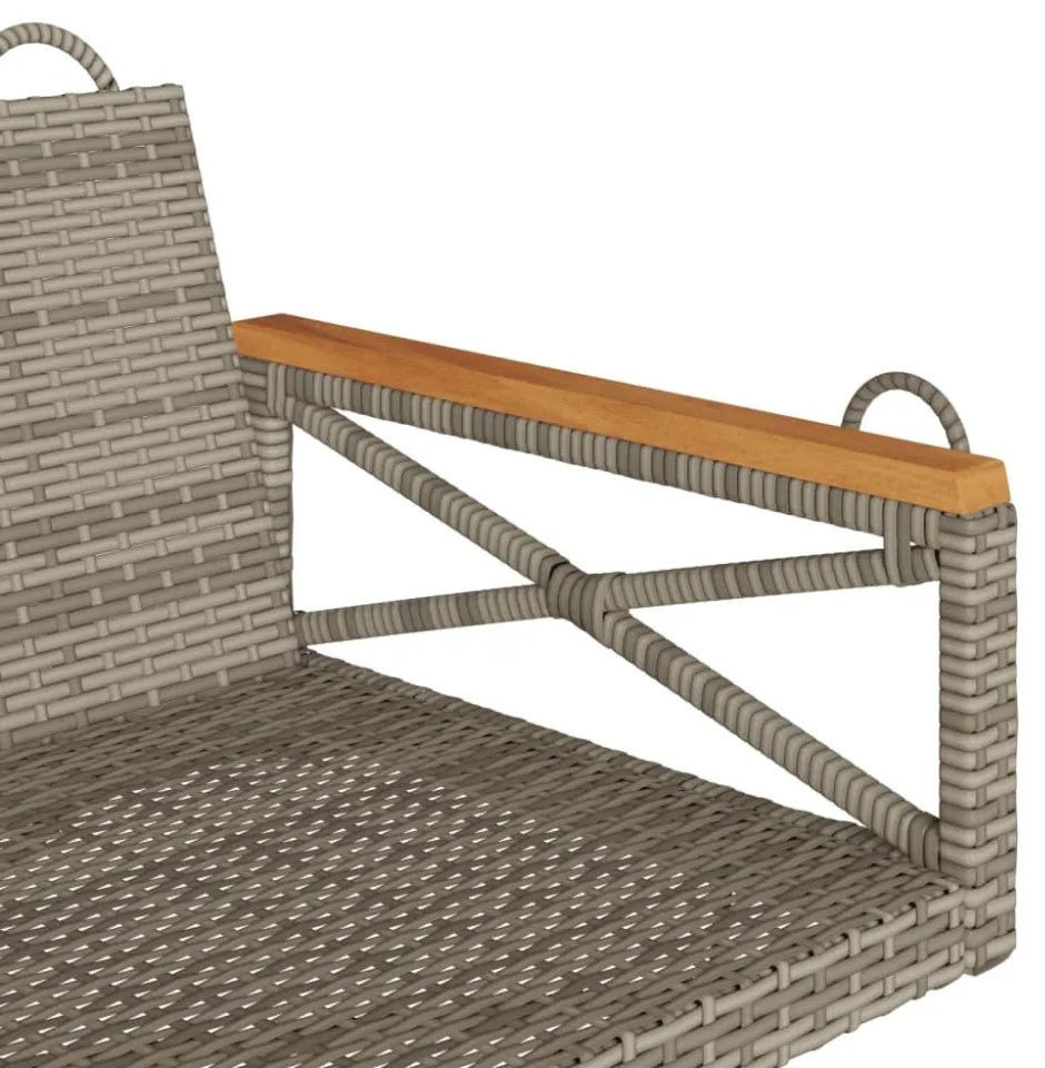 szürke polyrattan hintapad 109 x 62 x 40 cm