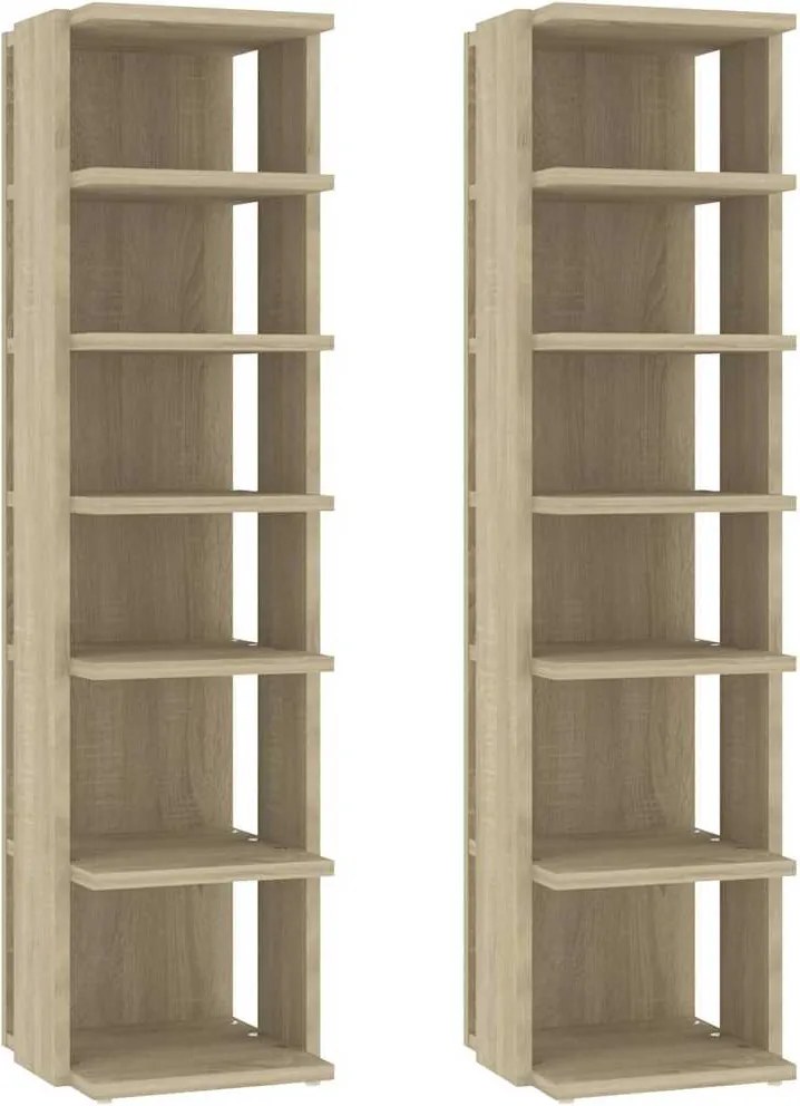 vidaXL 2 db sonoma tölgy színű cipősszekrény 27,5 x 27 x 102 cm